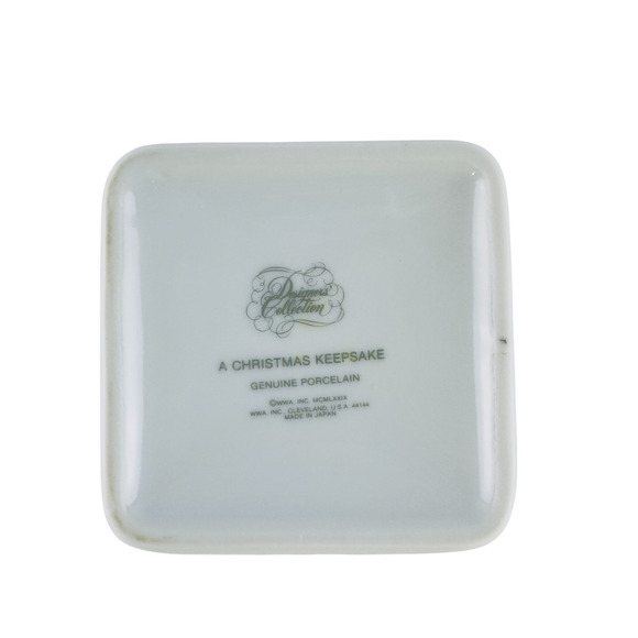 Enesco Holidays Are Jolly Days Trinket Box 1984 Porcelain A Christmas Keepsake - Picture 10 of 14